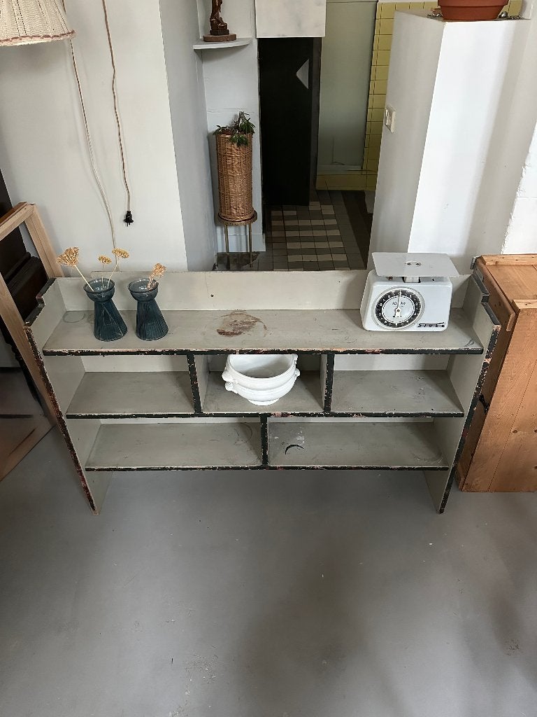 Antiek, vintage kast Frankrijk, brocante wandrek, boekenkast, Ophalen