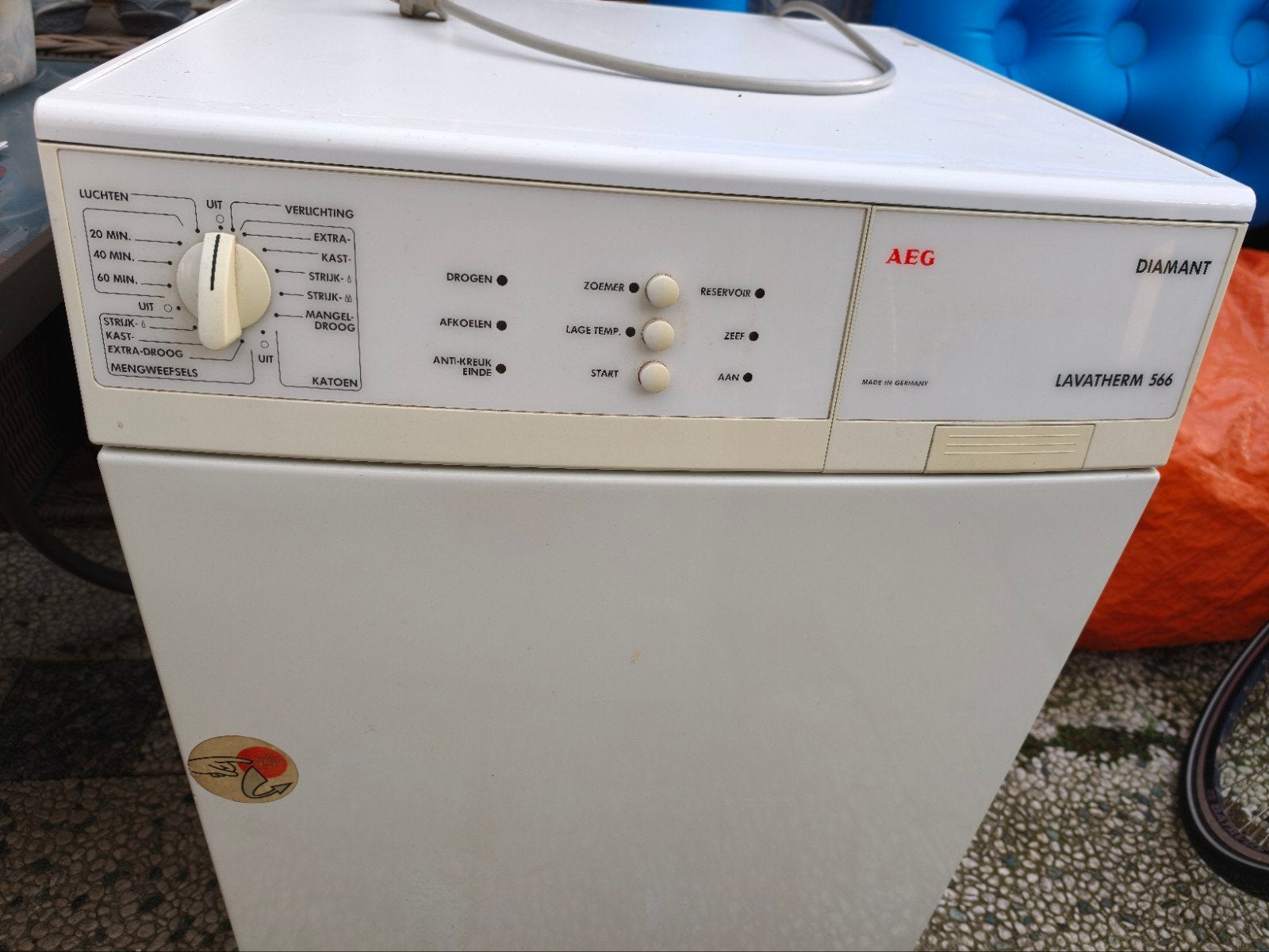 AEG Lavatherm 566 Diamant Wasdroger - Gebruikt, Witgoed en Apparatuur, Wasdrogers, 6 tot 8 kg, Gebruikt, Luchtafvoer, Ophalen of Verzenden