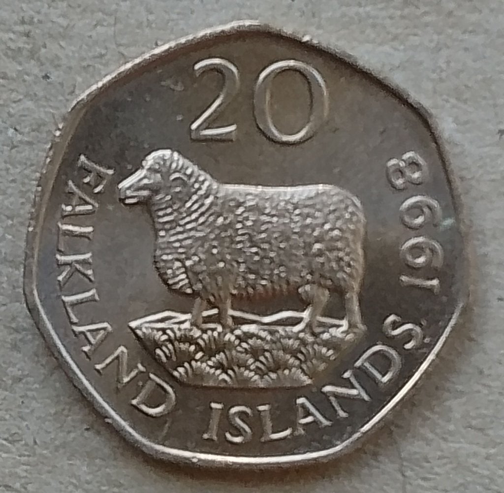 Falkland Islands, 20 pence 1998, Postzegels en Munten, Ophalen of Verzenden, Zuid-Amerika, Losse munt