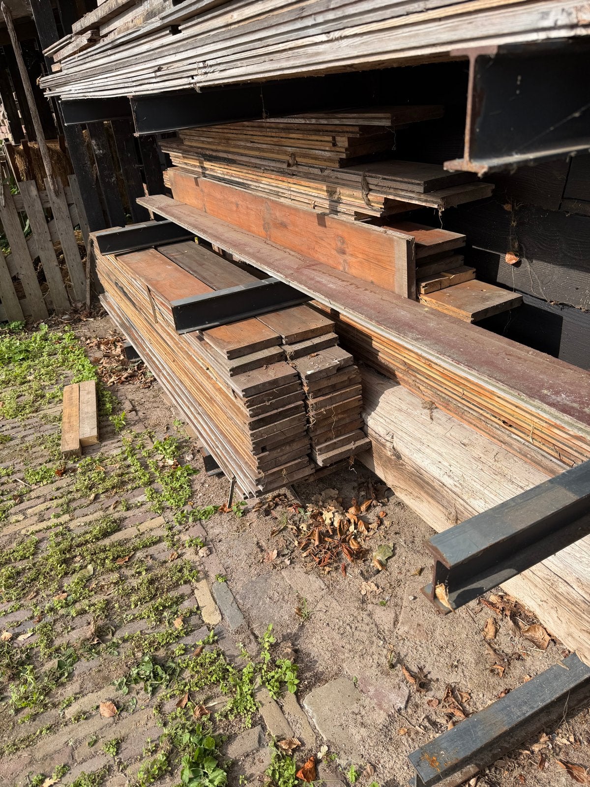 Amerikaans Grenen Planken - 28mm dik, 19cm breed, 245cm lang, Doe-het-zelf en Verbouw, Hout en Planken, Ophalen, Gebruikt, 25 tot 50 mm