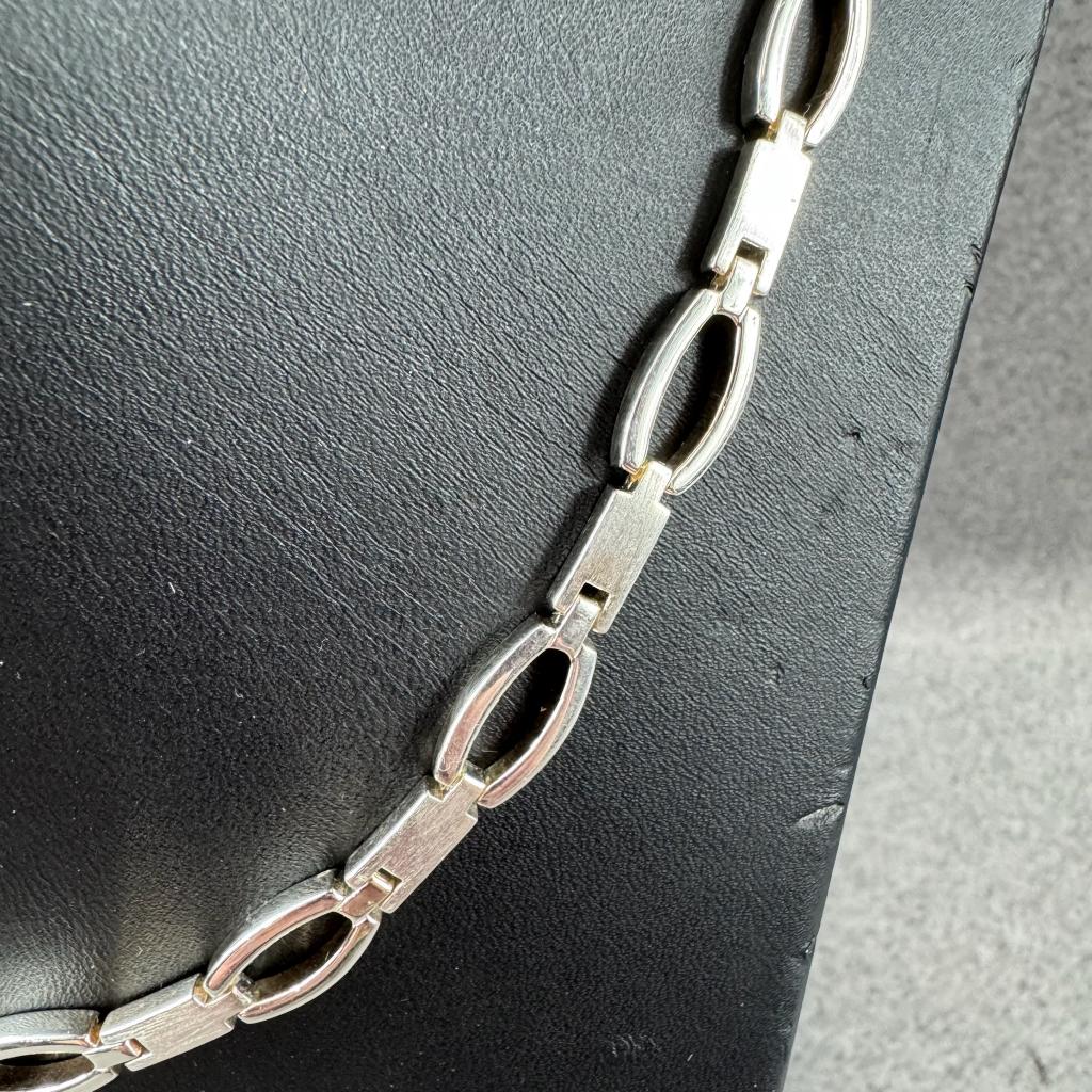 Zilveren Ketting | 35,5g | 44cm | fantasie collier | 403631, Sieraden, Tassen en Uiterlijk, Kettingen, Ophalen of Verzenden, Gebruikt