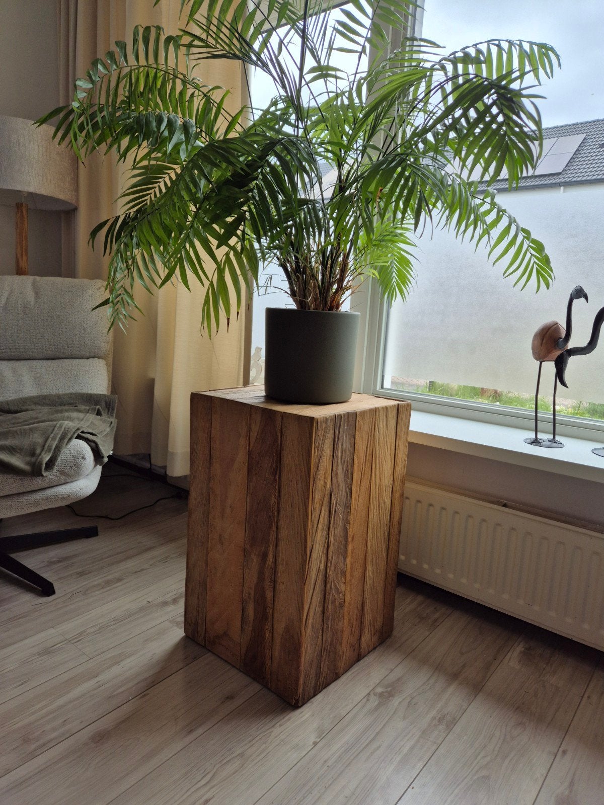 Planten zuil of bijzettafel houtlook, Ophalen