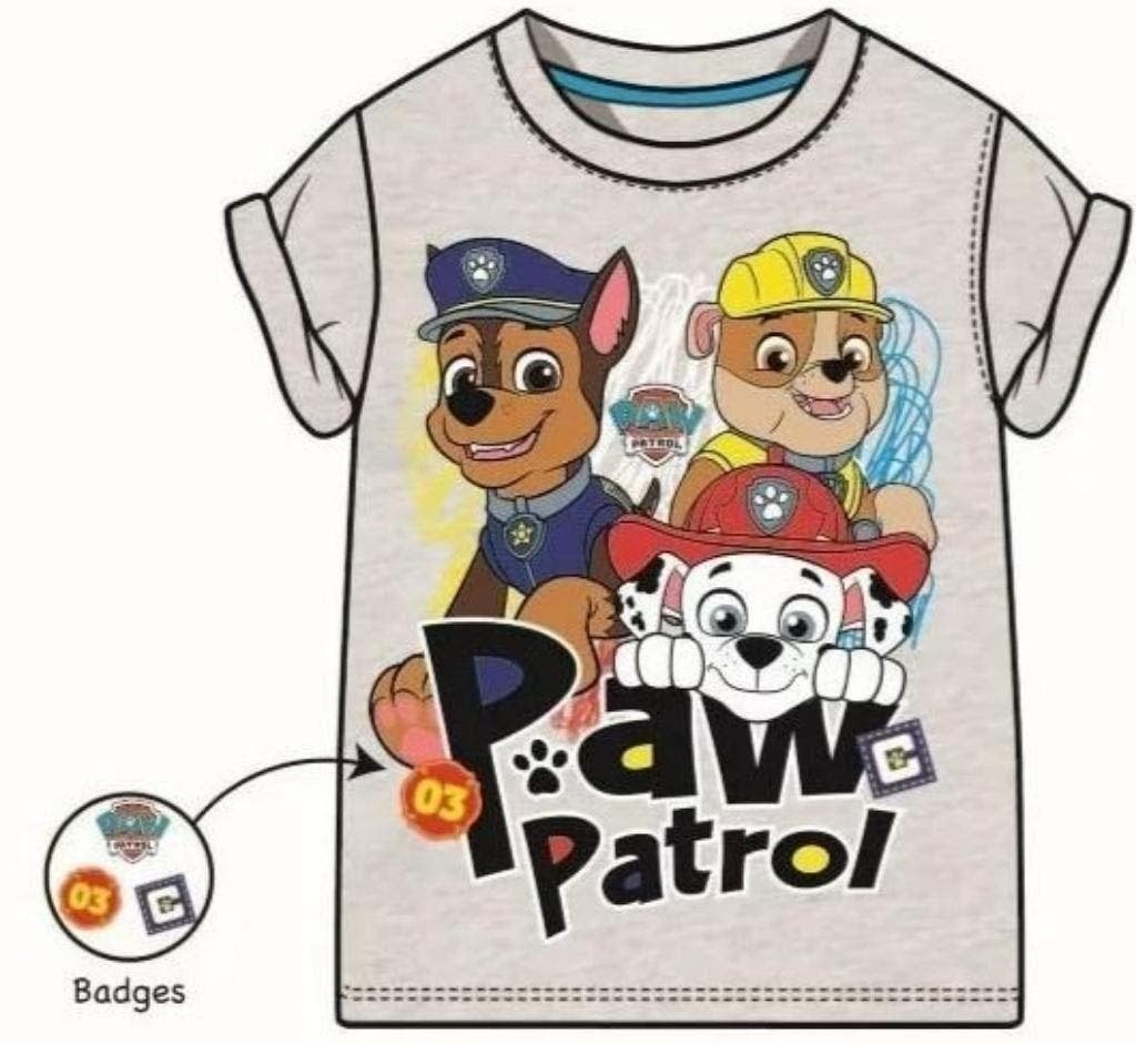 Paw Patrol T-shirt Grijs - Maat 128 - VAN 9,95 VOOR 4,95!, Nieuw, Ophalen of Verzenden, Paw Patrol, Jongen