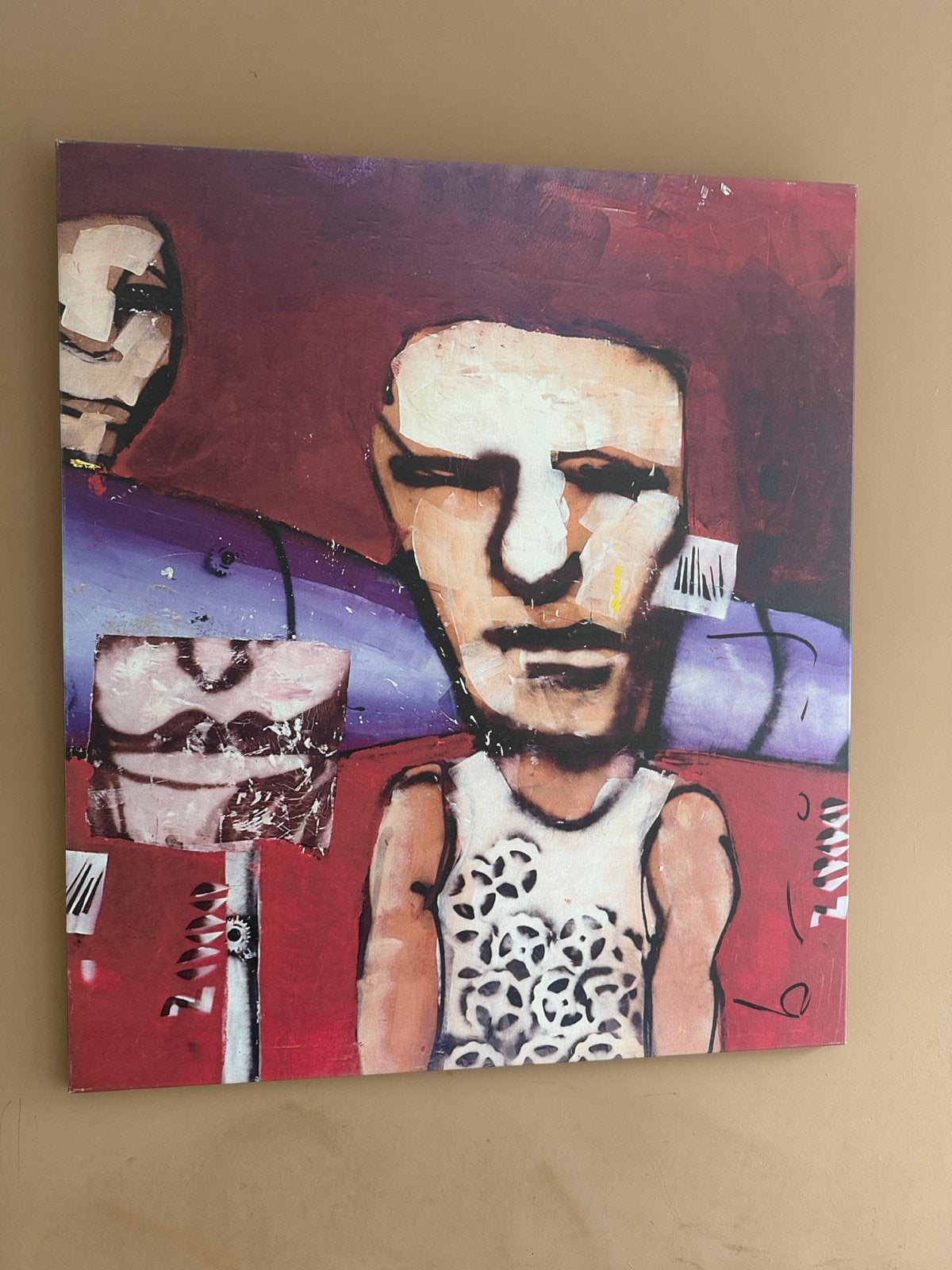 Herman Brood Litho op doek - Origineel gesigneerd 110x125cm, Gesigneerd, Ophalen, Portret en Figuren, Lithografie
