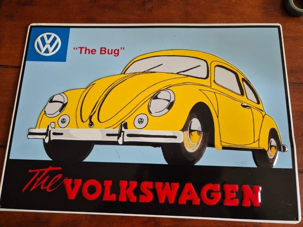 VW the Bug blikken bord, Ophalen of Verzenden, Zo goed als nieuw, Reclamebord