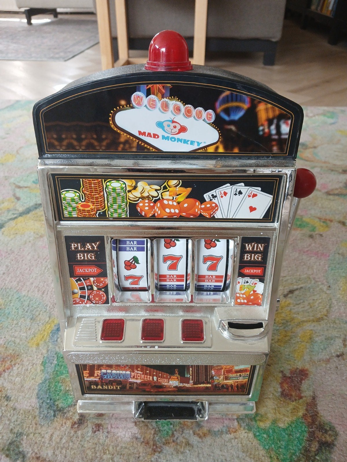 Mad Monkey fruitautomaat - Werkt met en zonder batterijen, Overige munten, Ophalen of Verzenden, Nieuw