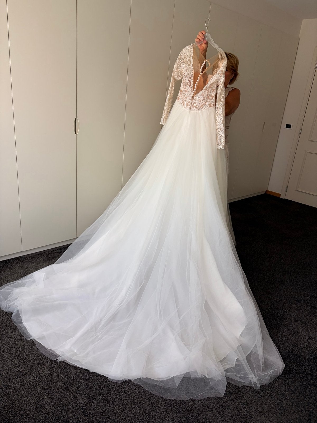 Maggie Sottero Trouwjurk - Kant & Tule, Ophalen, Nieuw, Wit, Trouwjurk