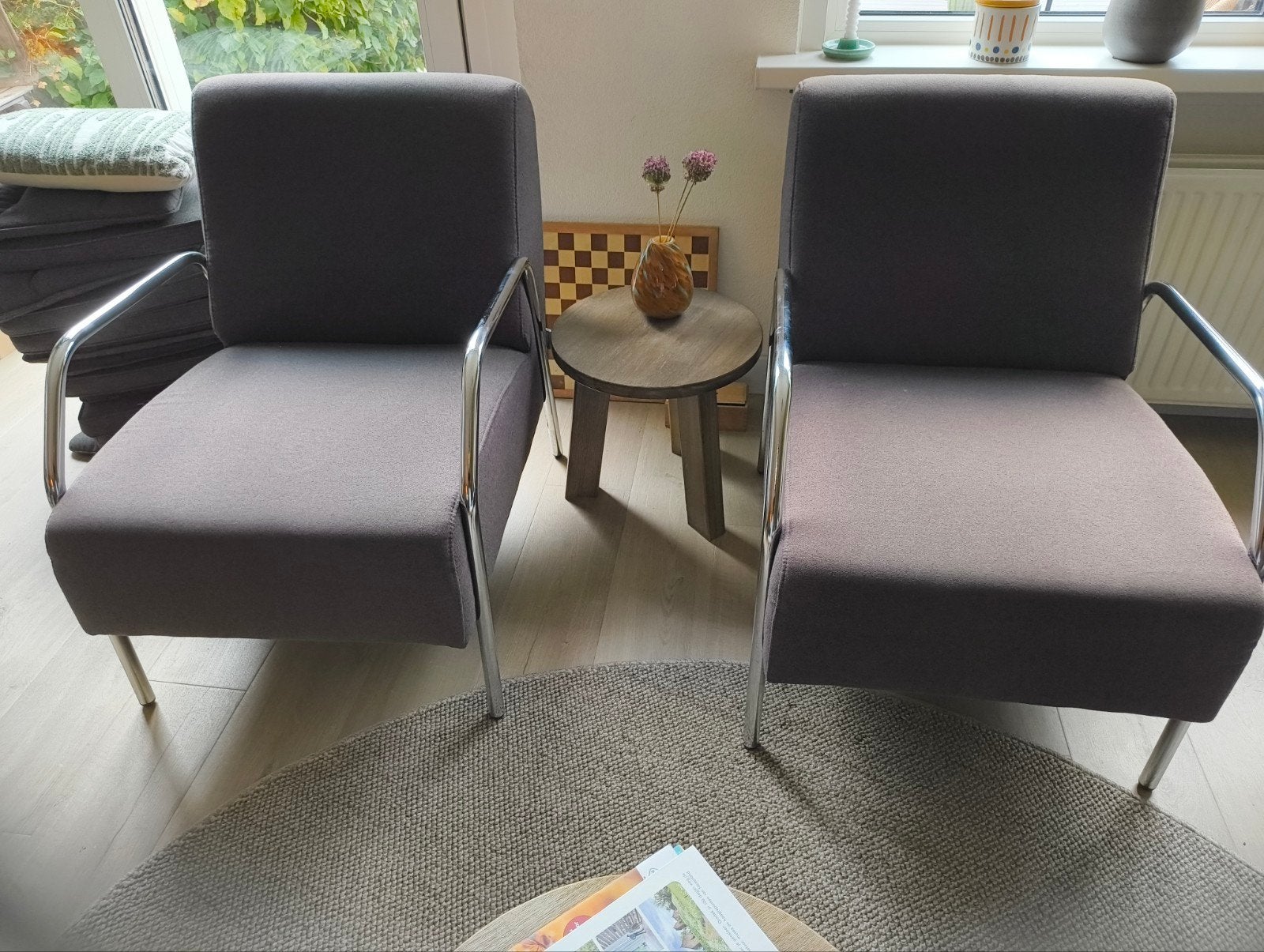 1 x bruine woood stoel., Ophalen, Gebruikt, Minder dan 75 cm, 50 tot 75 cm