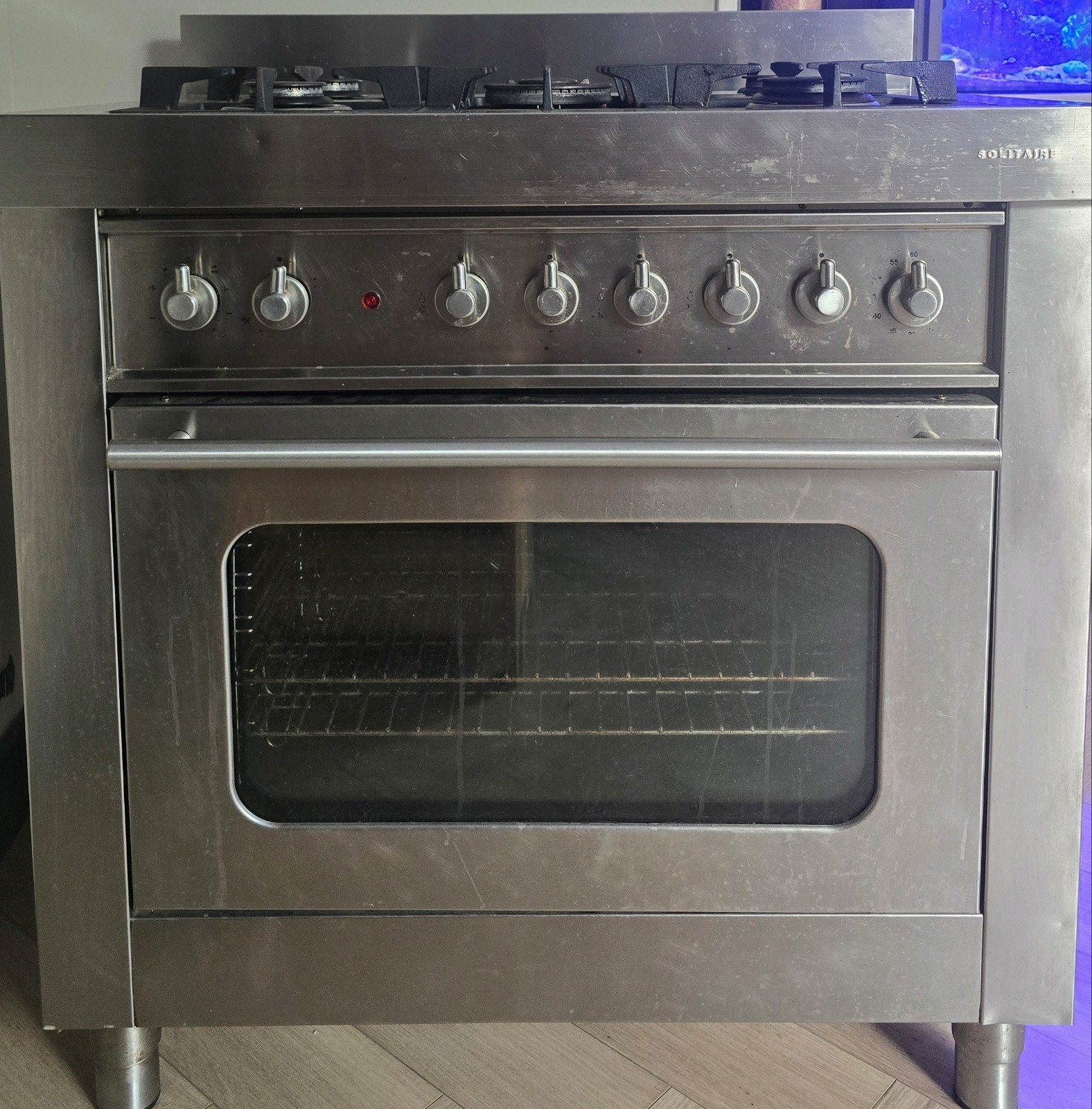 Solitaire gasfornuis 90x60x80cm met 5 gaspitten, Ophalen, Gebruikt, 60 cm of meer, Energieklasse A of zuiniger