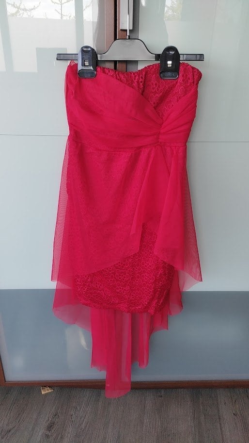 rood kort gala /cocktail jurkje S, Ophalen of Verzenden, Zo goed als nieuw, Rood, Cocktailjurk