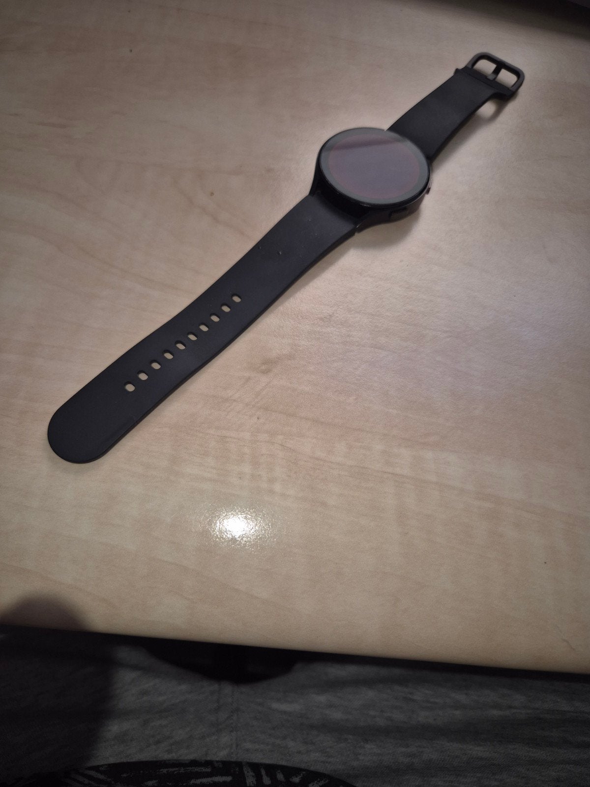 Stijlvolle Zwarte Smartwatch - Samsung Watch 4 (44mm), Ophalen, Gebruikt, Zwart, Hartslag