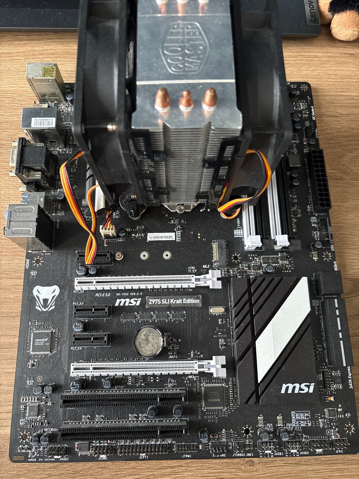 MSI Z97S SLI Krait Edition Moederbord met Cooler Master Koel, Computers en Software, Moederborden, Ophalen of Verzenden, Gebruikt