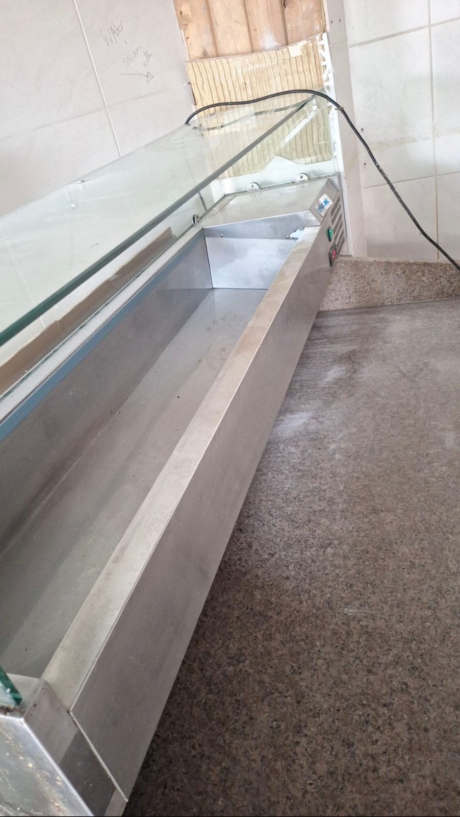 Horeca opzetkoeling koelvitrine salade met glas defect, Ophalen, Gebruikt