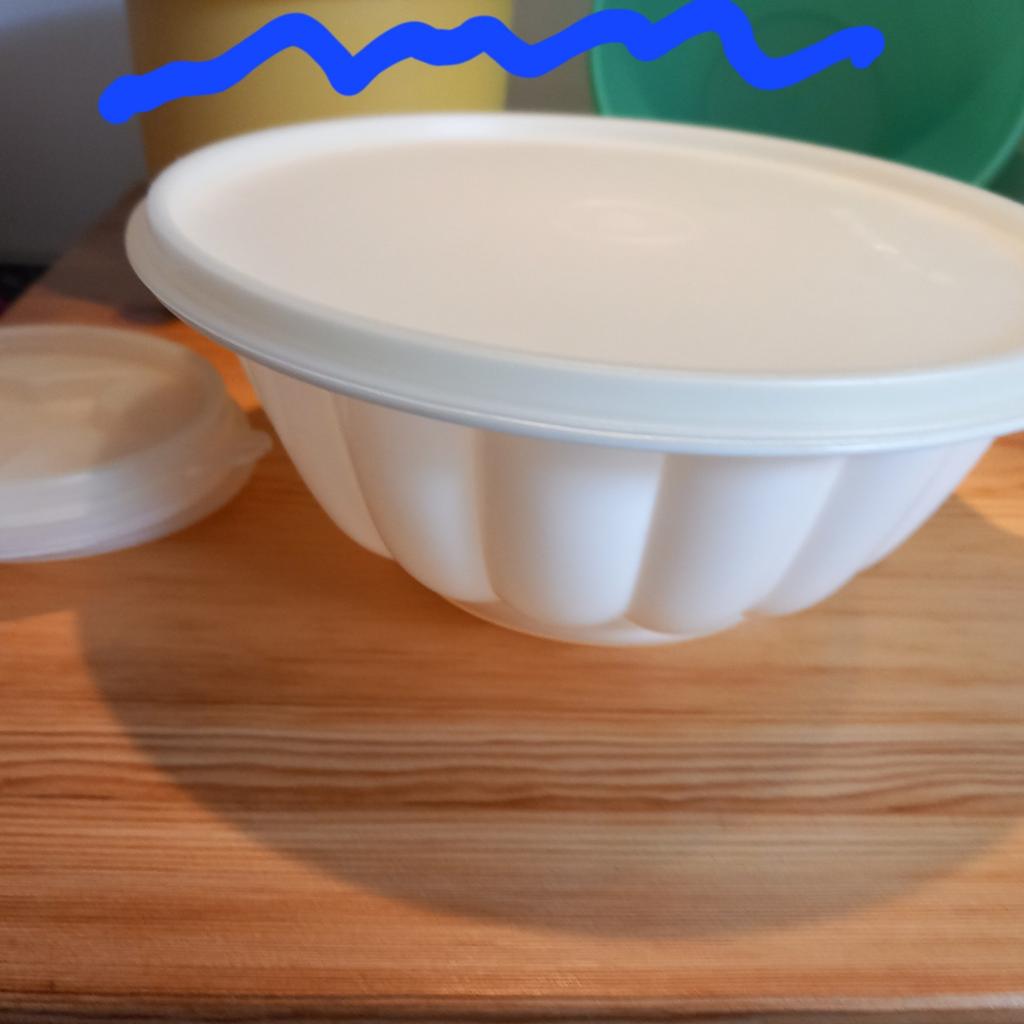 Tupperware Puddingvorm met deksel en uitstekers, Ophalen, Gebruikt, Crème, Bak of Kom