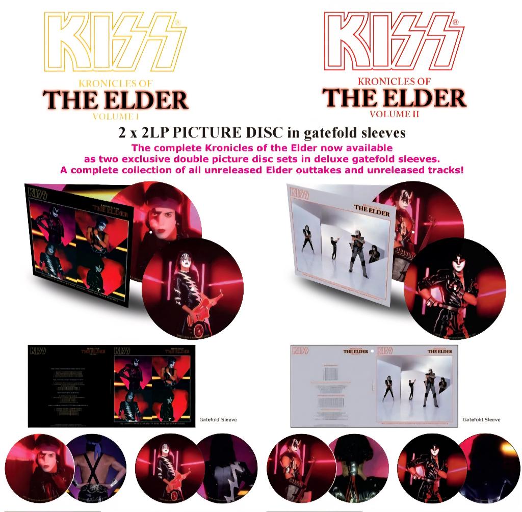 Kiss - 4x Numbered pic. disc The Elder Iron Maiden Metallica, Picture disc, Verzenden, Zo goed als nieuw, 12 inch