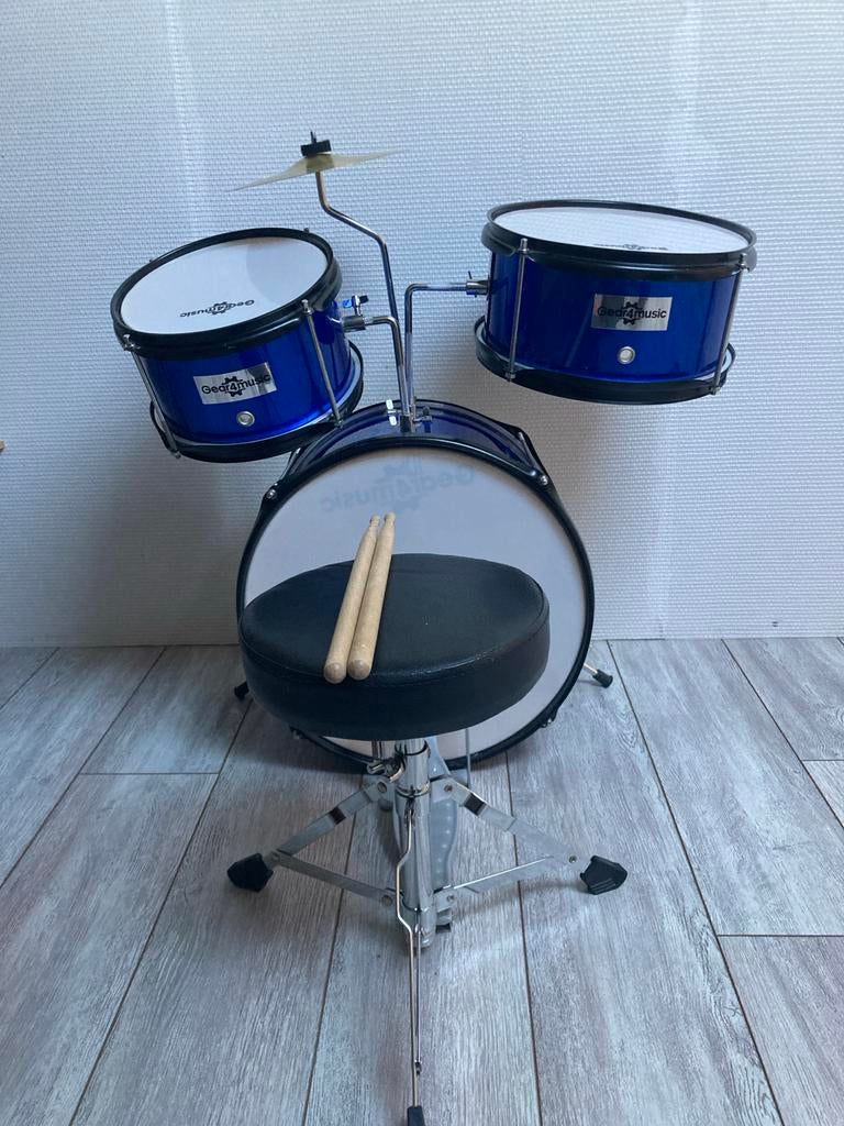 Gear4music Junior Drumstel - Blauw, Ophalen of Verzenden, Zo goed als nieuw, Overige merken
