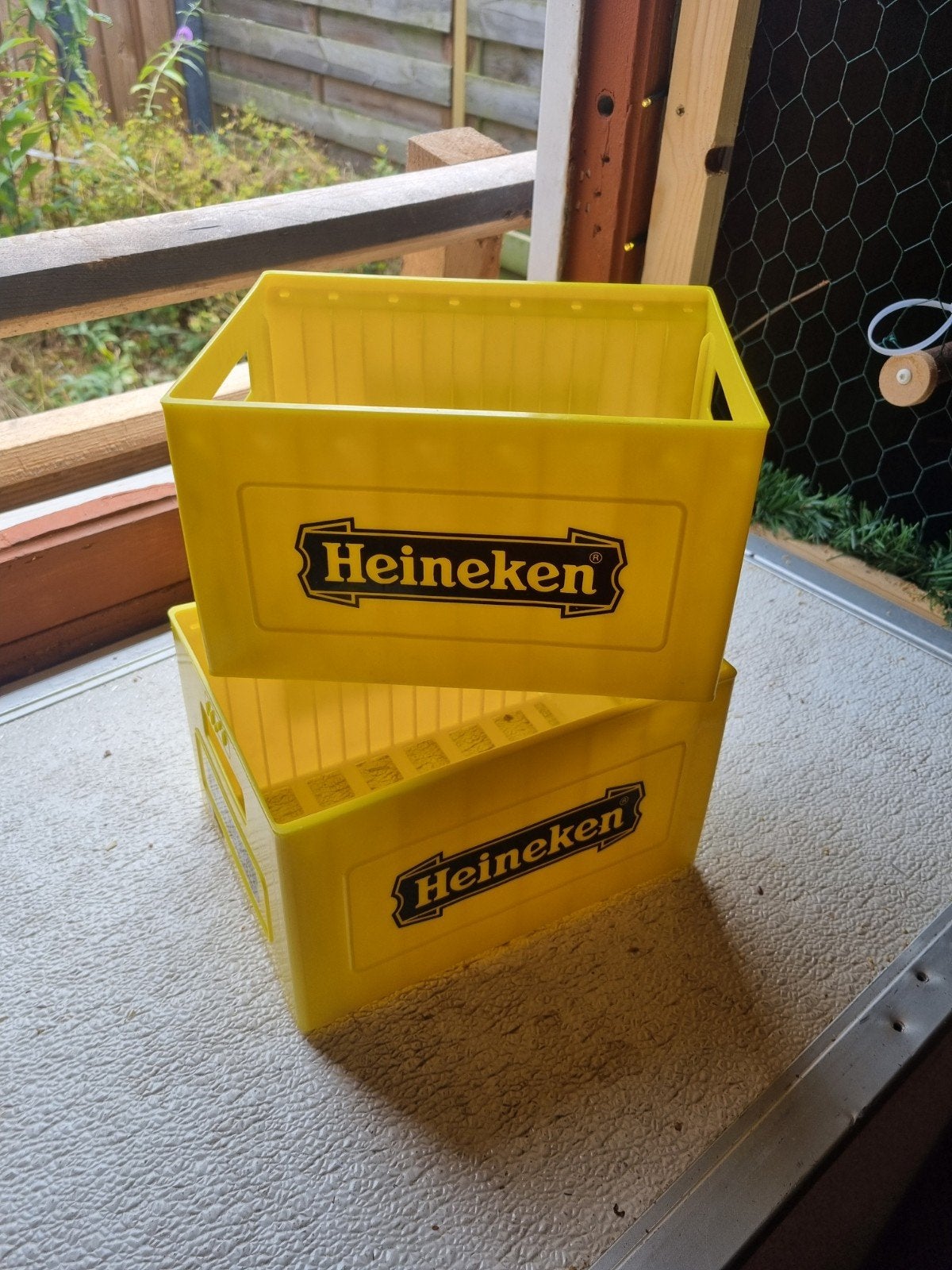 Oude Heineken kratjes (2 stuks), Ophalen of Verzenden, Gebruikt, Verpakking