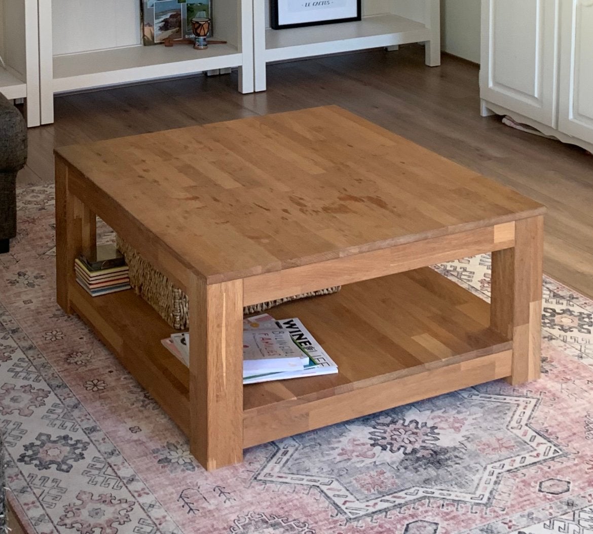 Salontafel eikenhout, Ophalen, Gebruikt, 50 tot 100 cm, 50 tot 100 cm