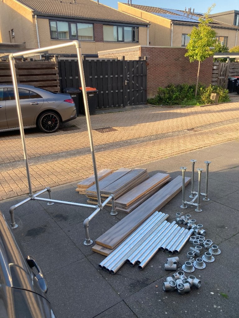 Steigerbuizen, koppelingen en steigerhout, Ophalen, Gebruikt, IJzer