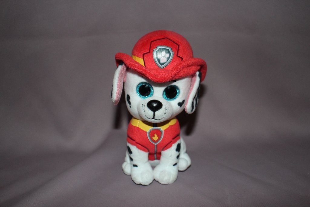 Ty paw patrol Marshall knuffel - 18 cm, Gebruikt, Overige merken, Klein (minder dan 20 cm), Wit