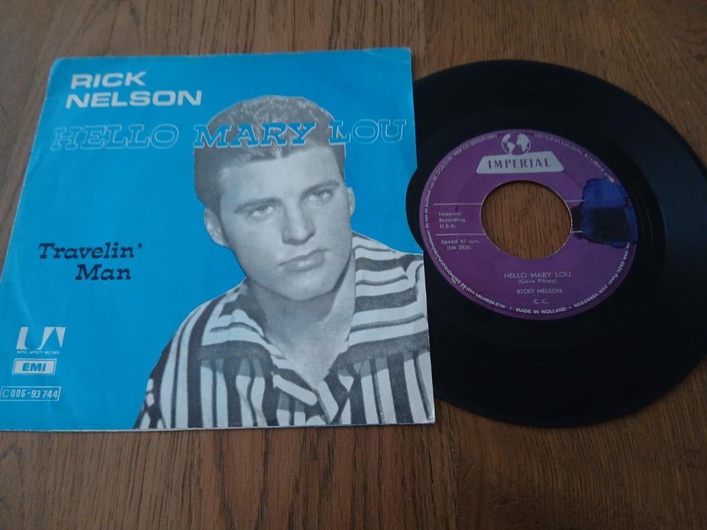 VINYL SINGLE   RICK NELSON, Gebruikt, Overige formaten, Ophalen of Verzenden, Poprock