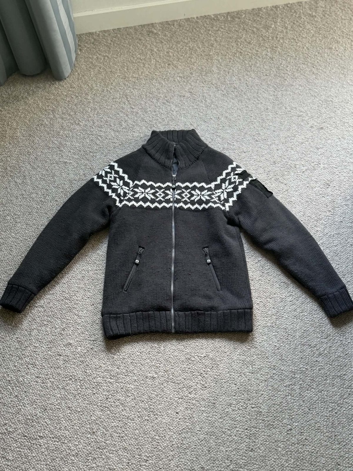 Björn Borg heren vest met Noorse print - Maat M, Kleding | Heren, Ophalen of Verzenden, Zo goed als nieuw, Maat 48/50 (M), Grijs