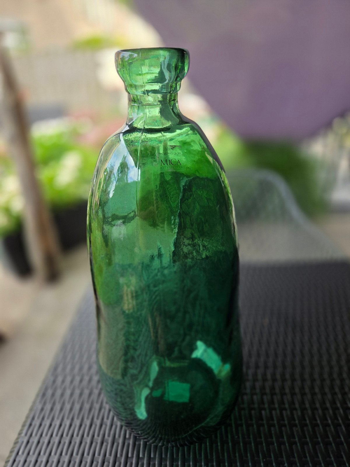 MICA Decorations Groene Glazen Vaas - Gerecycled Glas, Antiek en Kunst, Ophalen