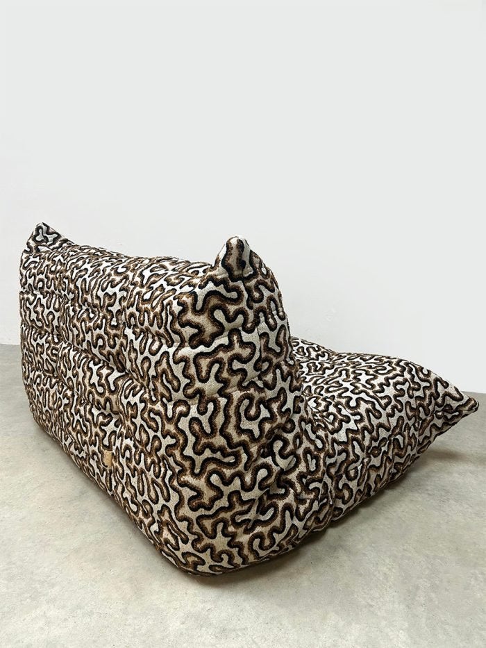 Zeldzame 'Duo tone' Togo bank van Ligne Roset, jaren 70, Ophalen, Zo goed als nieuw, Tweepersoons, Stof