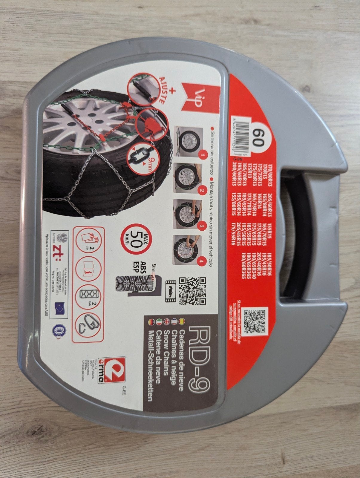 Gloednieuwe sneeuwkettingen RD9 (Maat 60) – € 10, Ophalen, Nieuw
