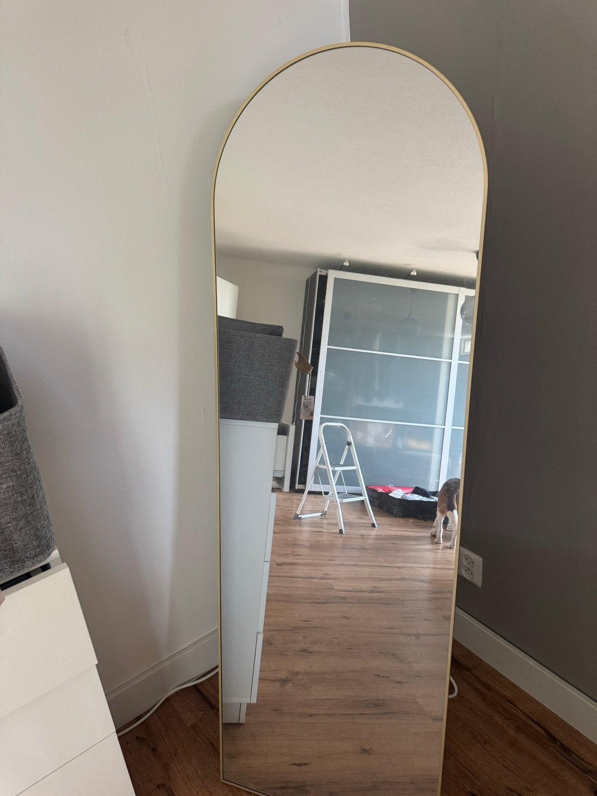 Zo goed als nieuwe staande spiegel 162x52 cm, Ophalen, Zo goed als nieuw, 150 tot 200 cm, Rechthoekig