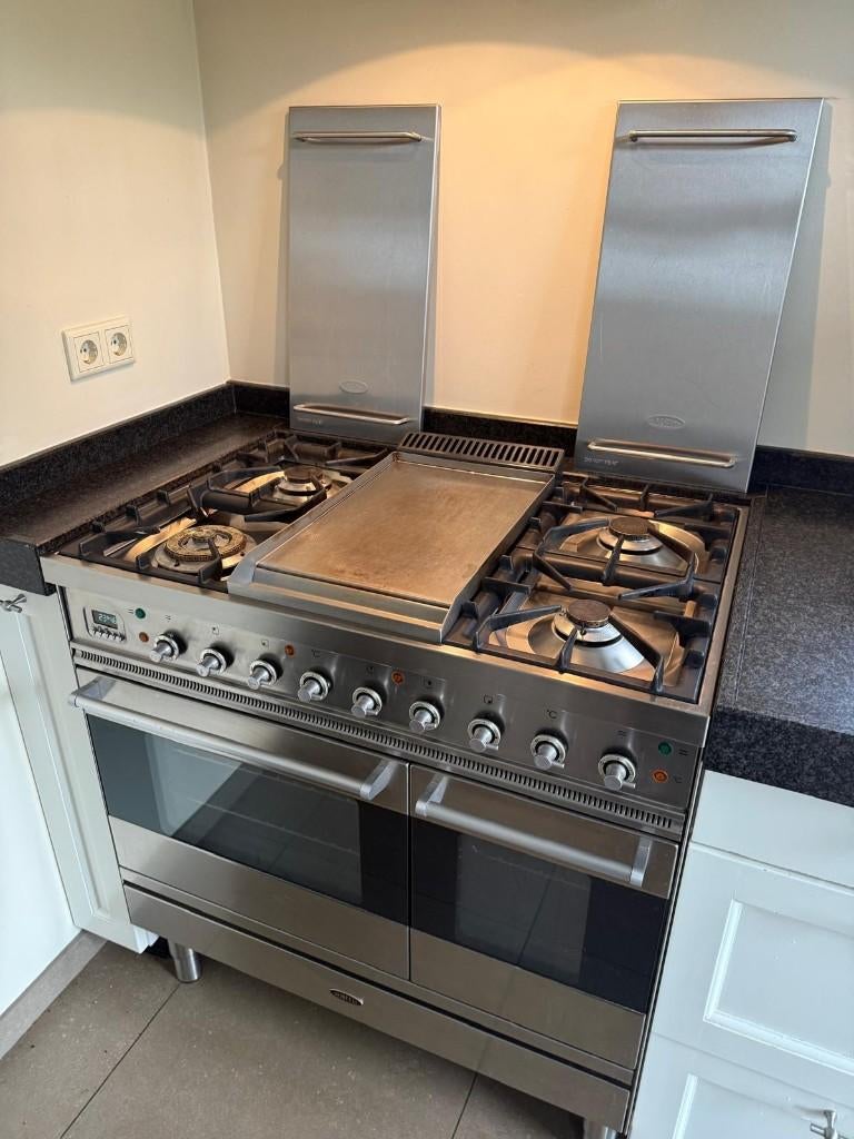 Boretti gasfornuis, 4 pitten, bakplaat en 2 ovens, Witgoed en Apparatuur, Fornuizen, Ophalen, Gebruikt, Hete lucht, 60 cm of meer