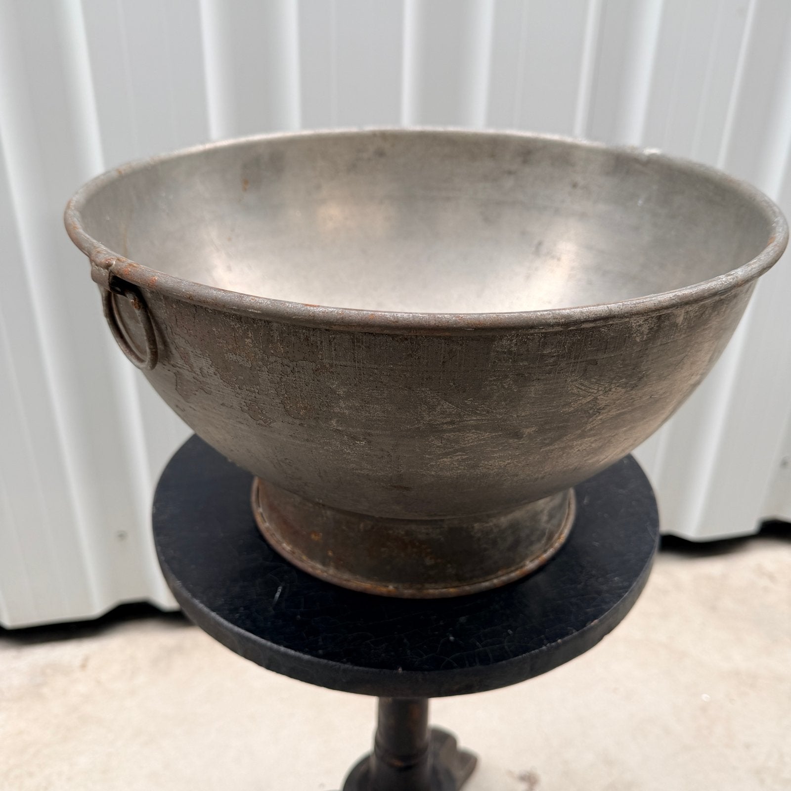 Grote antieke metalen wijnkoeler - Diameter 35cm, Hoogte 20c, Ophalen of Verzenden