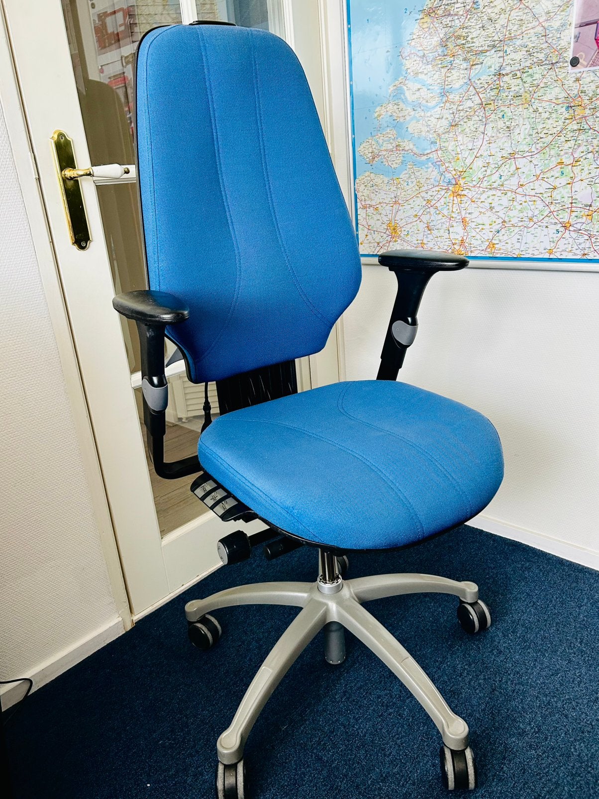 RH LOGIC 400 Ergonomische Bureaustoel Refurbished zeer mooi!, Gaming bureaustoel, Blauw, Ophalen of Verzenden, Zo goed als nieuw