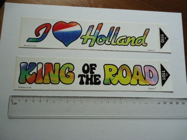 sticker 1985 HOLLAND truck love KING road retro groot, Verzenden, Zo goed als nieuw