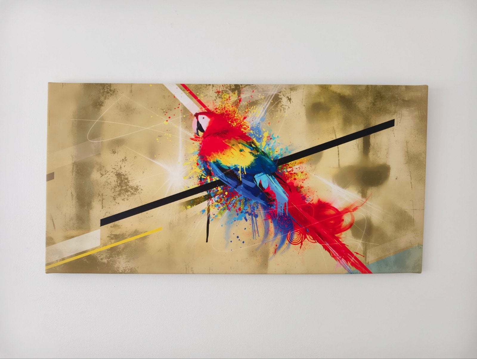 Canvas met papagaai 100x50cm, Ophalen
