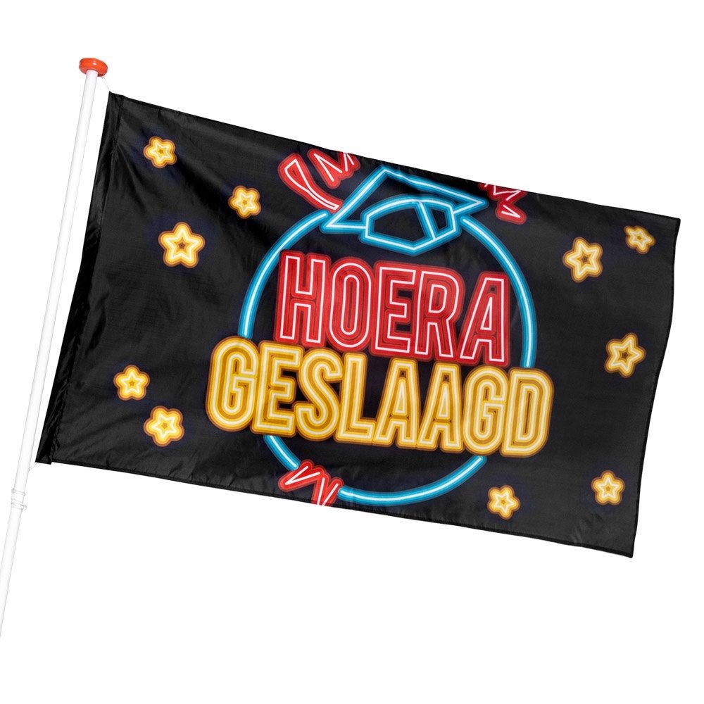Gevelvlag hoera geslaagd (90601), Hobby en Vrije tijd, Versiering, Info@all4funbaarlo.nl, BAARLO LB, Nieuw