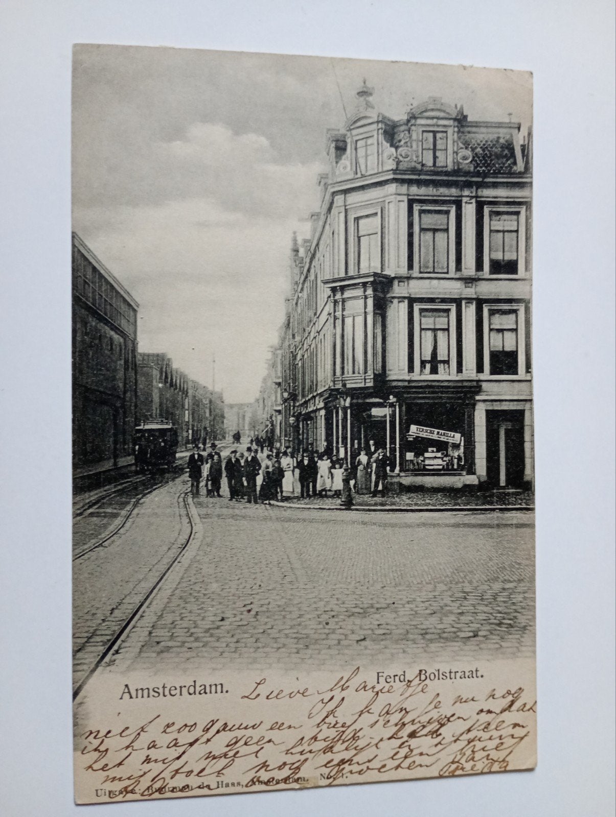 Amsterdam Ferdinand Bolstraat met Tram 1902, Ophalen of Verzenden, Voor 1920, Gelopen, Noord-Holland