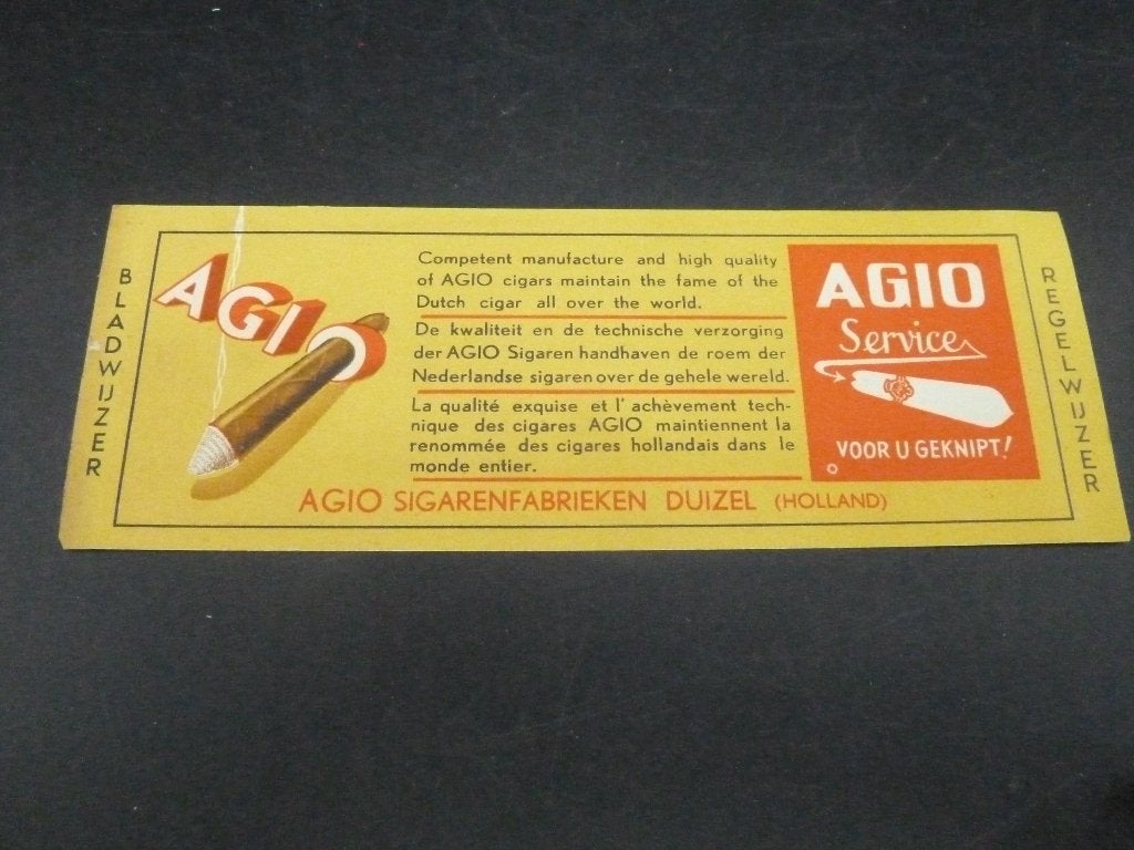 Antieke boekenlegger Agio 1956, Verzamelen, Ophalen of Verzenden, Nieuw, Reclame