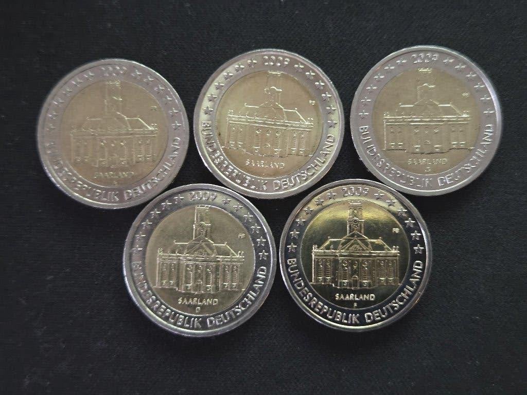 Duitsland 2009: Saarbrücken | Alle letters | UNC, Ophalen of Verzenden, Duitsland, 2 euro, Setje