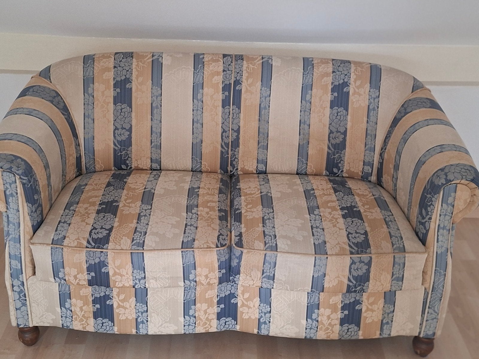 2-zits bankje, gestreept, 130 x 75 cm, Ophalen, Gebruikt, Tweepersoons, 75 tot 100 cm
