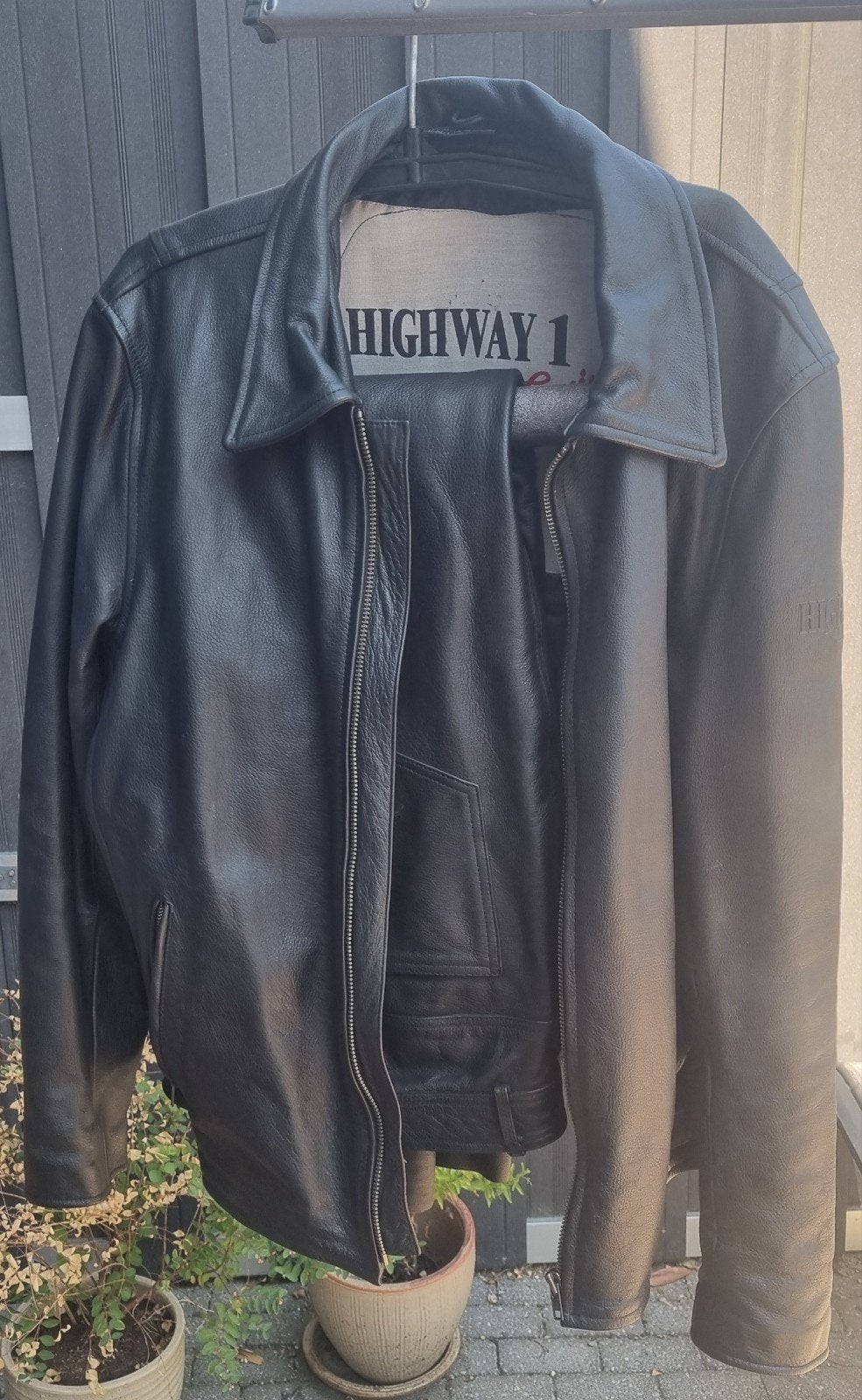 Highway 1 Leren Motorjas en Broek - Maat 3XL/56, Motoren, Kleding | Motorkleding, Ophalen of Verzenden, Tweedehands, Heren, Combipak