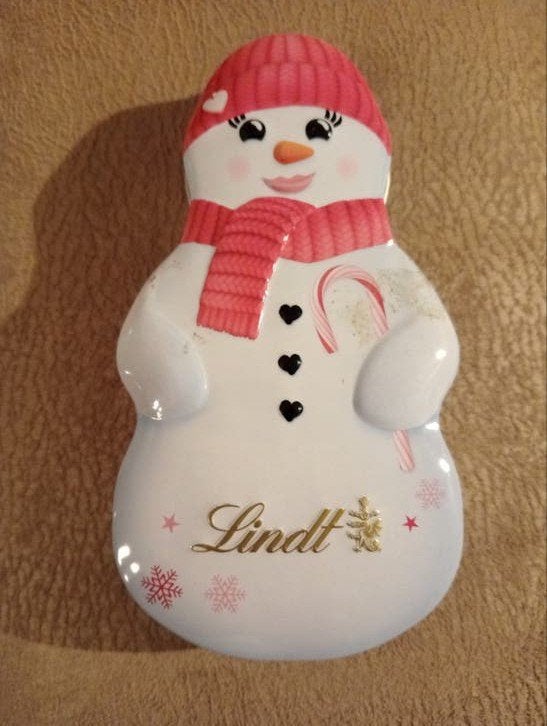 Origineel Lindt chocolade doosje - Sneeuwpop, Ophalen of Verzenden, Gebruikt, Overige, Overige merken