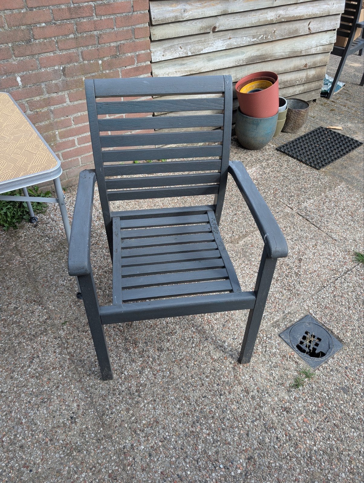 5 x houten tuinstoel, Ophalen, Gebruikt