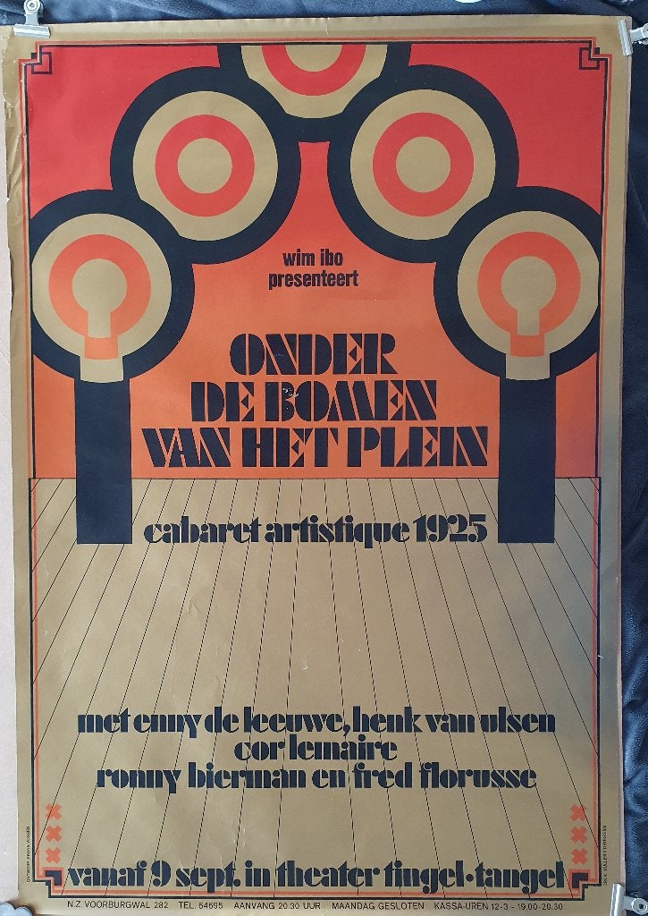 Vintage Poster Wim Ibo presenteert Cabaret Artistique 1925, Verzenden, Deurposter of groter, Overige onderwerpen, Rechthoekig Staand