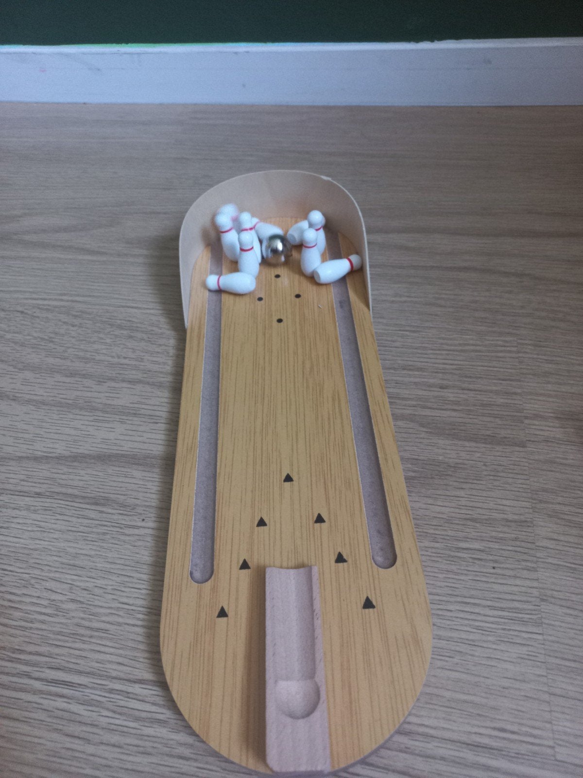 Mini Bowlingbaan & Balspel Set - Houten & Plastic Speelgoed, Ophalen, Gebruikt, Jongen of Meisje