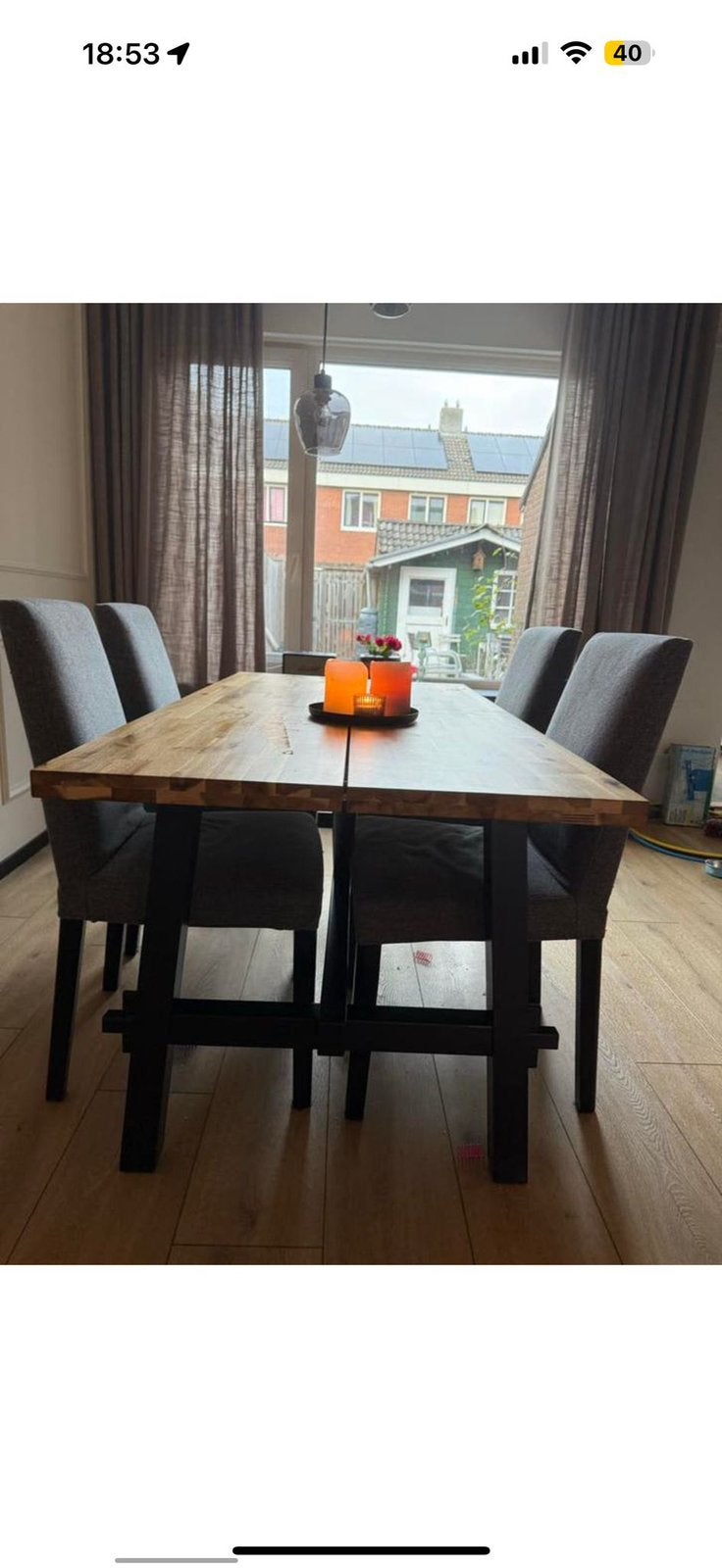Eet tafel met stoelen, Ophalen, Zo goed als nieuw, 4 tot 6 stoelen