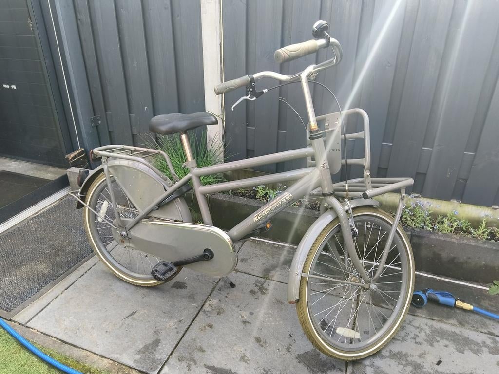 Kinderfiers met voordrager 22 inch, Fietsen en Brommers, Fietsen | Dames | Damesfietsen, Gebruikt, Velgrem, 50 tot 53 cm, Ophalen