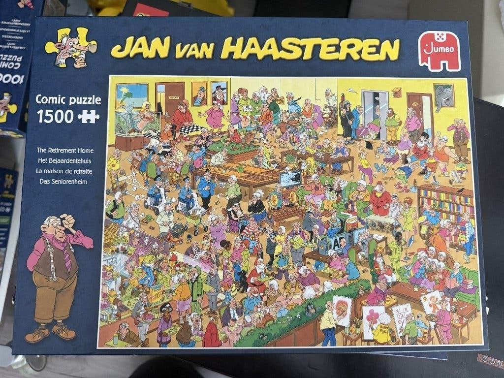 Jan van Haasteren Het bejaardenhuis 1000 stukjes, Ophalen of Verzenden, 500 t/m 1500 stukjes, Zo goed als nieuw, Legpuzzel