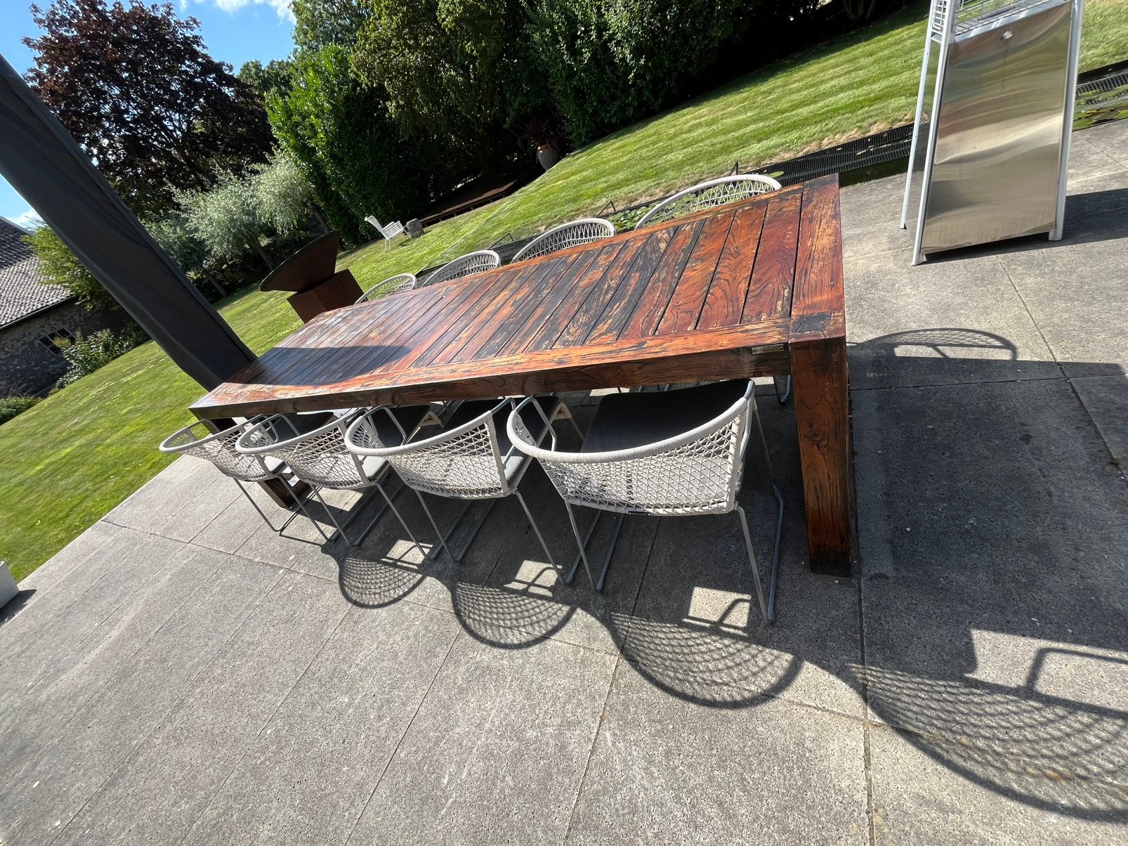 Max & Luuk robuuste buiten tafel en stoelenset, Ophalen, Gebruikt, Rechthoekig, Hout