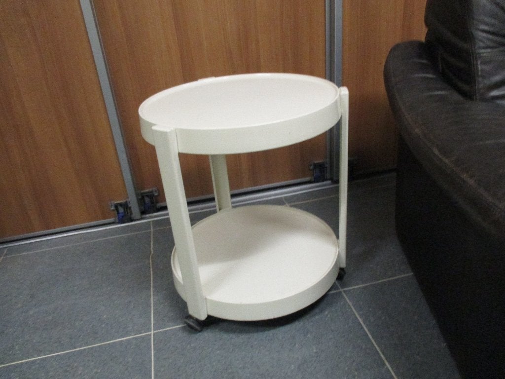 Trolley serveerwagen wit kunststof design jaren 70 retro, Gebruikt, ?, Kunststof, Wit